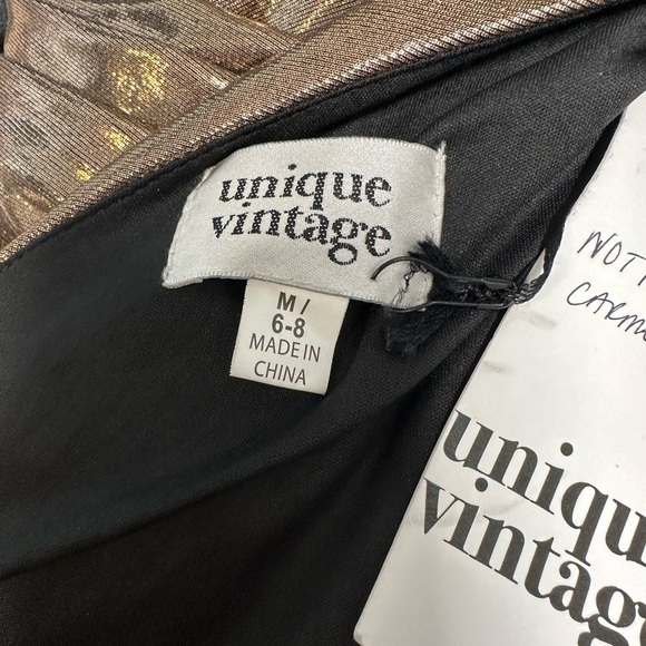 Unique Vintage Bronze One-Shoulder Dress - Picture 11 of 12